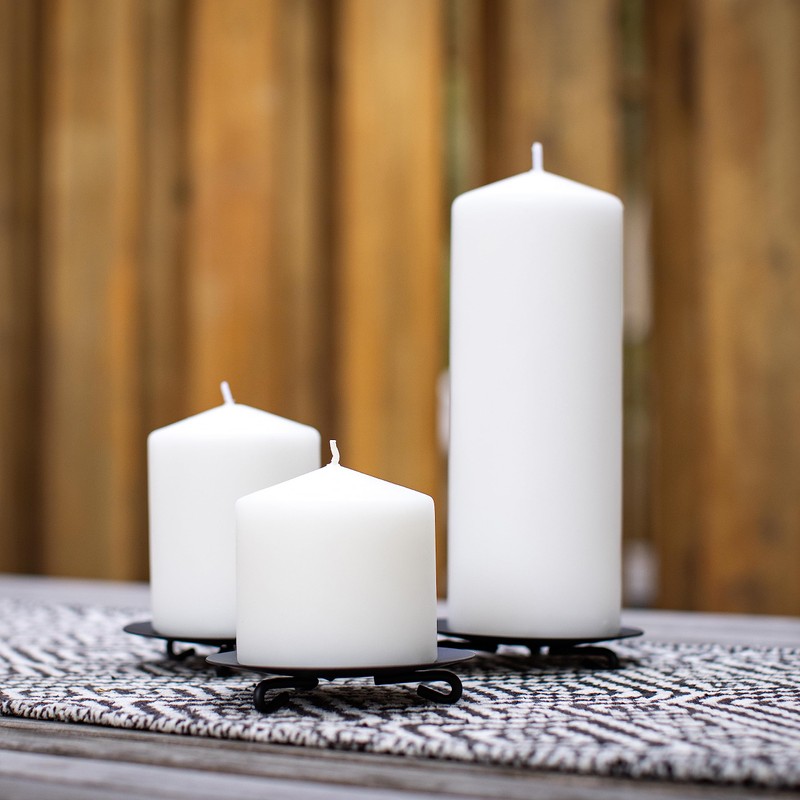 Stonebriar 18 Hour Long Burning Unscented Pillar Candles, 3x3, White