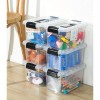 AYD 6PCS Stackable Storage Bins,Secure Snap-Lock Lids,Clear Plastic Organizer Boxes