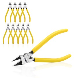 BOOSDEN Wire Cutters 10 PACK, 6-inch Wire Clippers, Dikes Side Cutter Pliers, Small Wire Nippers, Diagonal Wire Cutting Pliers, Spring Loaded Flush Cut Pliers for Plastics, Crafts, Zip Tie, Floral