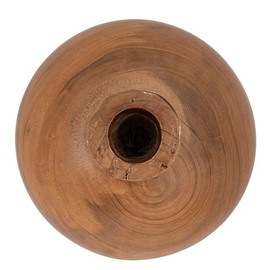 Creative Co-Op Jarrn decorativo de madera de paulownia, acabado de nogal                                                                              