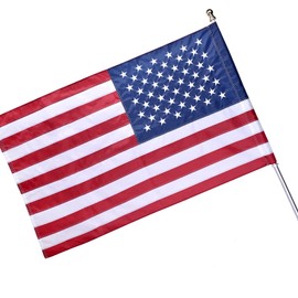 American Flag 3x5 FT Sleeve Banner Style, US Flag Outdoor Embroidered Stars, Sewn Stripes, Nylon 3x5 American Flag Outdoor Heavy Duty(Pole Not Included)