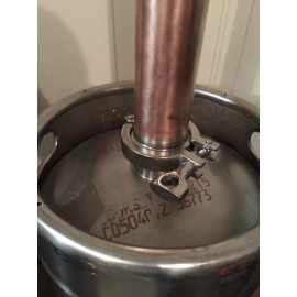 2" Tri-Clamp Still Column Extension 2" X 24" Copper Ferrule on both ends - Keg