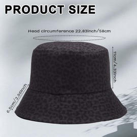 Leopard Print Bucket Hat, Summer Sun Hat, Women's Men's Sun Hat, Rain Hat, Summer Hat, Outdoor Accessory, One Size, Black, for Holidays, Hiking, Camping, Shopping