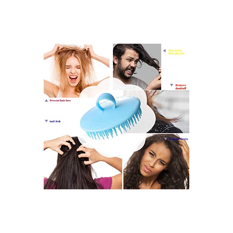 Cepillo Exfoliante Cuero Cabelludo Limpieza Caspa Flexible Champú Hogar Oficina