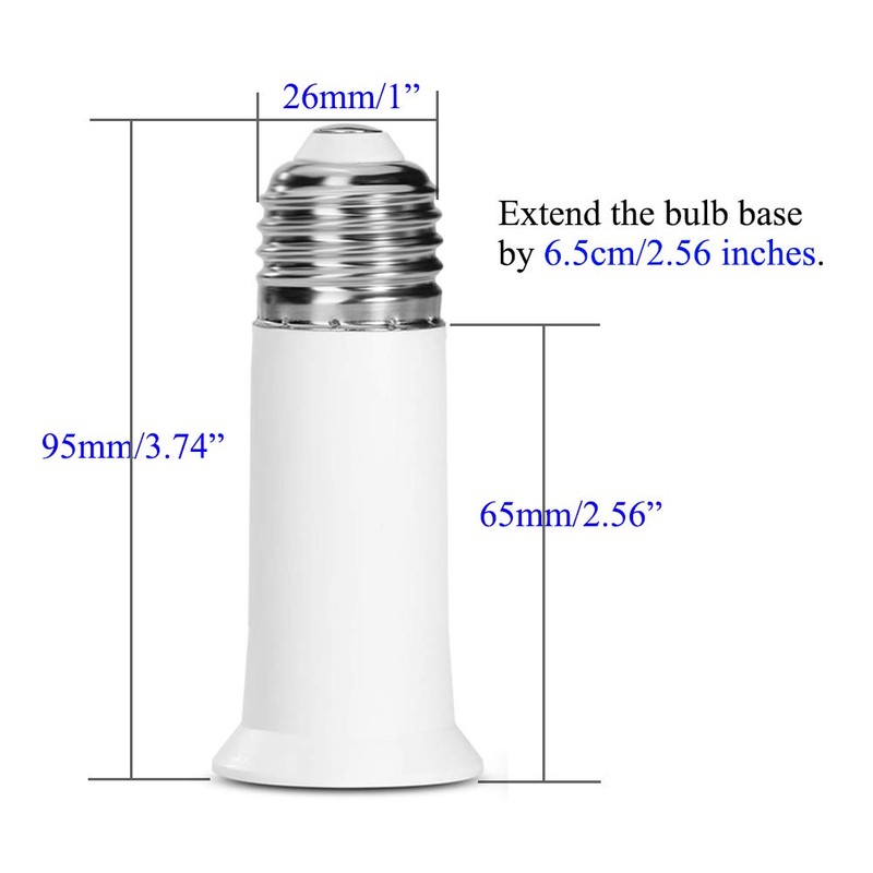 SumVibe E26 Socket Extender - 6.5CM/2.56 Inch Socket Extension Adapter,