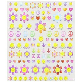 Tattoo King Multi-Colored Stickers-Retro Happy Faces