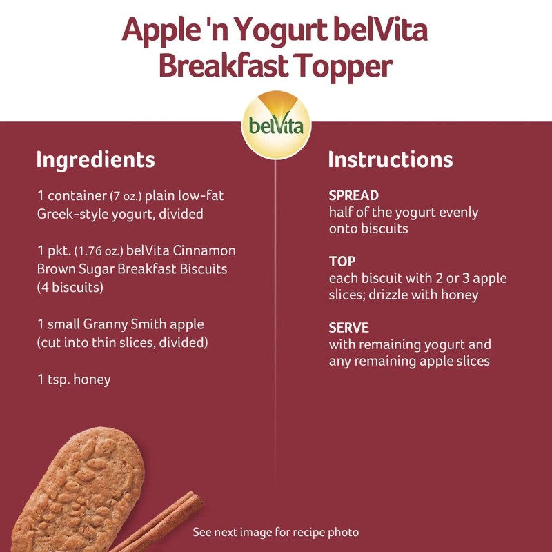 belVita Cinnamon Brown Sugar Breakfast Biscuits 25 Packs 4 Biscuits