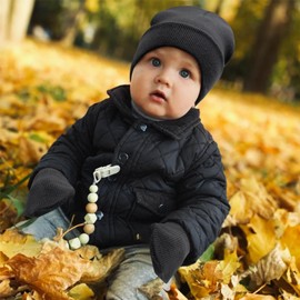 BQUBO Newborn Baby Beanie Hat Gloves Set Winter Knit Hats and Mittens Set Soft Toddler Beanie Caps for Boys Girls 3-24 Months