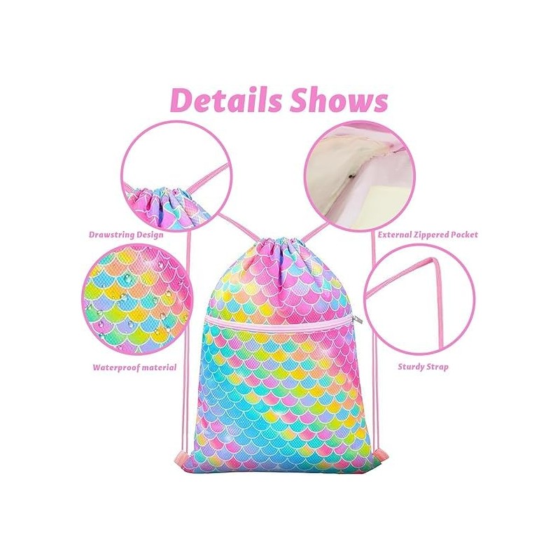 Drawstring Backpack - Drawstring Bags for Kids Swim Bag for
