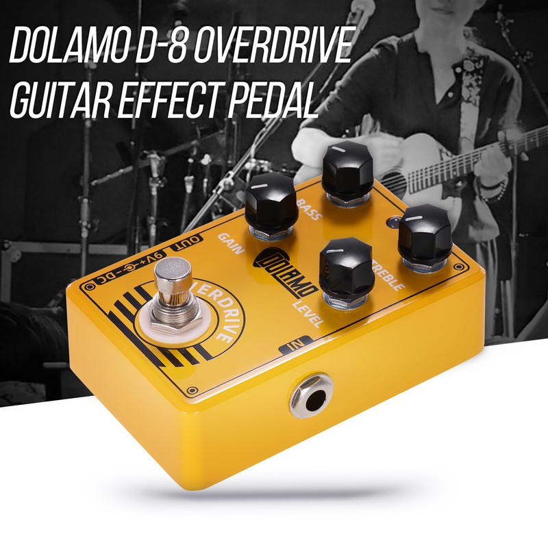 Dolamo D-8 Overdrive Guitar Effect Pedal with Bass Treble Gain