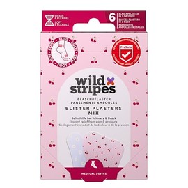 Wild Stripes Pastel Bloom Blister Plaster Set, Hydrocolloid Plasters Against Blisters & Friction on the Feet, Sensitive & Skin-friendly, Waterproof, Colourful Plasters Flowers & Cherries (Pack of 6)