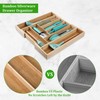 KITCHENTREND Bamboo Silverware Organizer, Expandable Silverware Drawer Organizer, Adjustable Kitchen