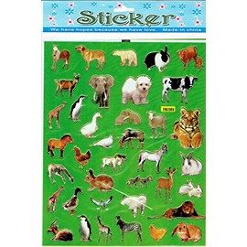 Dog Elephant Duck Rabbit Goose Penguin Giraffe Calf Cow Animal Stickers 38 Pieces 1 Sheet 250 mm x 200 mm Sticker Crafts Kids Party