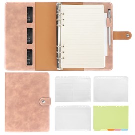 Skycase Ring Binder A5, A5 Binder Notebook Folder Portfolio, 6 Holes Loose Leaf Binder PU Leather, Ring Binder Planner, Ring Binder DIN A5 Diary Ring Binder Cover with Filling Paper/Binder