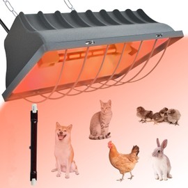 HEYOUTH Red Light Lamp Heat Lamp for Chicks, Heating Lamp Chicken Coop, Heat Lamp Animals, with Economy Switch, 1.8 m Cable, Automatic Thermostatic Infrared Lamp, for Chicks, Piglets, Puppies etc.