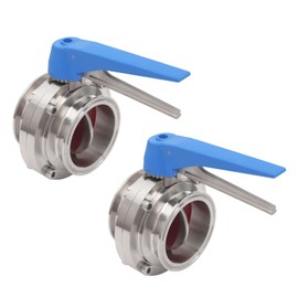 2 Pack Butterfly Valves 3 Inch Industry Butterfly Valve with Blue Trigger Handle for Controlling Media Flow (3 inch)