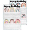 Boho Rainbow Birthday Charts- Laminated 14x19.5 - Classroom Posters and