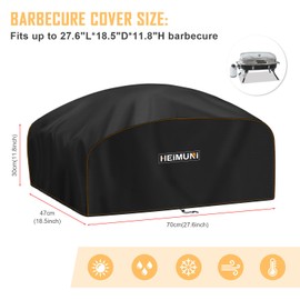 HEIMUNI Grillabdeckung Wetterfest für Weber Q100/1000 Serie, Grill Abdeckhaube für Enders URBAN, URBAN PRO, Explorer, Explorer PRO, Wasserdicht,Winddicht,UV-Beständiges BBQ Grillhaube, 70x47x30cm