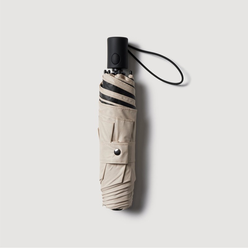JAJU [JAJU] 3-Section Automatic Blackout Sun/Rain Umbrella - Beige