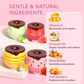 Bee Lip Balm Honey Pot,4pcs Bee Lip Mask Moisturizing Overnight,Hydrating Reduce Lip Lines, Stocking Stuffers for Women,Propolis Prevention Dry Cracked Lip Scrubs Plumping Exfoliator