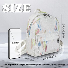 AfitLulu Women Backpack Lightweight Fashion Ladies Backpack with 2 Zippered Pockets, Women's Fashion Backpacks Casual Small Daypack Ladies Handbag with Adjustable Strap (White)