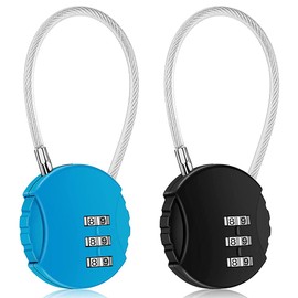 Yuikome 2 Pack Number Lock 3 Digit Waterproof Outdoor Padlock for School Gym Locker Compartment Sports Lock Compartment Fence Tool Box