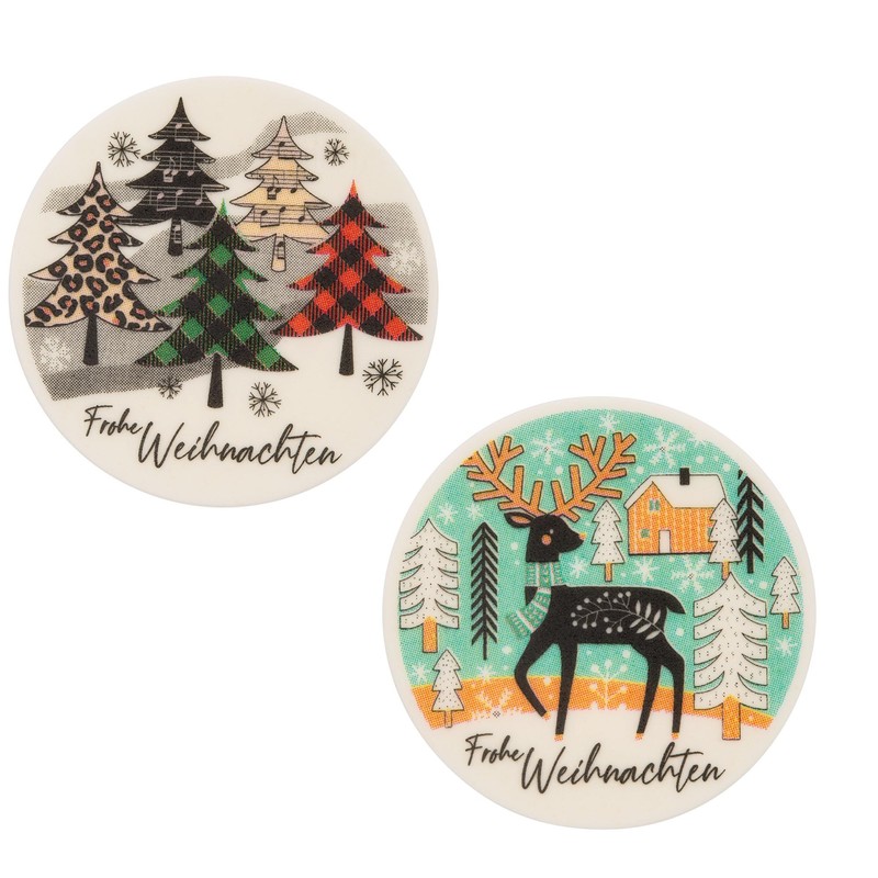 Günthart Pack of 12 Merry Christmas Round Decorative Signs in