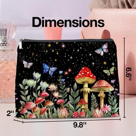 UPNEGE Mushroom Makeup Bag Gifts for Women Mushroom Lovers Cute Mushrooms Cosmetic Bag Zipper Pouch