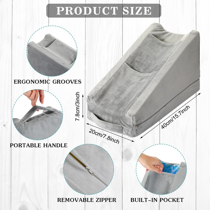 Buryeah Arm Elevation Pillow with 2 Pockets, Soft Ergonomic Support