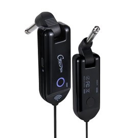 GTRS GWU4 UHF Wireless Guitar System 4 Signal Channels Rechargeable Transmitter and Receiver, Auto Match, Low Latency, 100 Feet Range, Stable Connection for Electric Guitars Bass and More (Black)