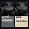 POKSRI Car Center Console Cover pad Genuine Cowhide Leather,Black Armrest