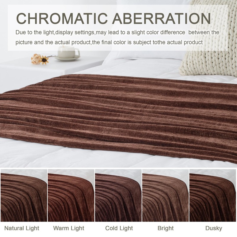 CREATE Chenille Throw Blanket - 50"X 60", Soft Cozy Blanket