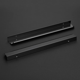 Ravinte Hardware 10 Pack Black Cabinet Handles, 11.8 Inch (300mm) Finger Edge Pulls, 8.8 Inch Hole Center, Finger Pulls for Cabinets