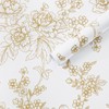 Safiyya Peel and Stick Wallpaper Gold and White Wallpaper Floral
