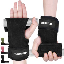 Leather Lifting Straps - Lifting Straps for Bodybuilding, Weightlifting, Strength Training & Fitness - Extra Strong & Non-Slip - Professional Training Aid for Heavy Weights - Suitable for Men & Women