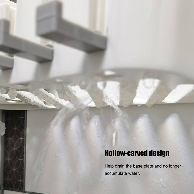 No Drilling Corner Shower Shelf Wall Mounted Bathroom Storage Rack