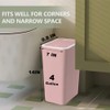 mzxoo 2 Pack Pink Slim Space-Saving Trash Can with Press