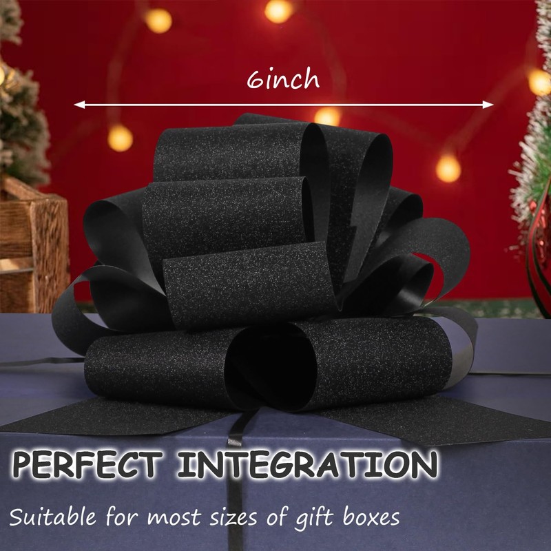 Black Bows for Gift Wrapping, 5 PCS Black Gift Bow,