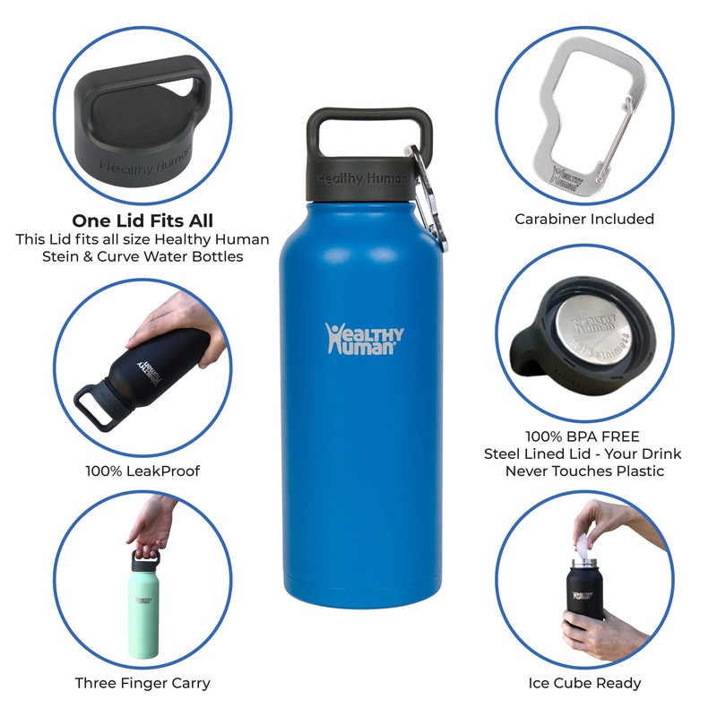 Healthy Human 32oz Insulated Stainless Steel Water Bottle Stein Cold