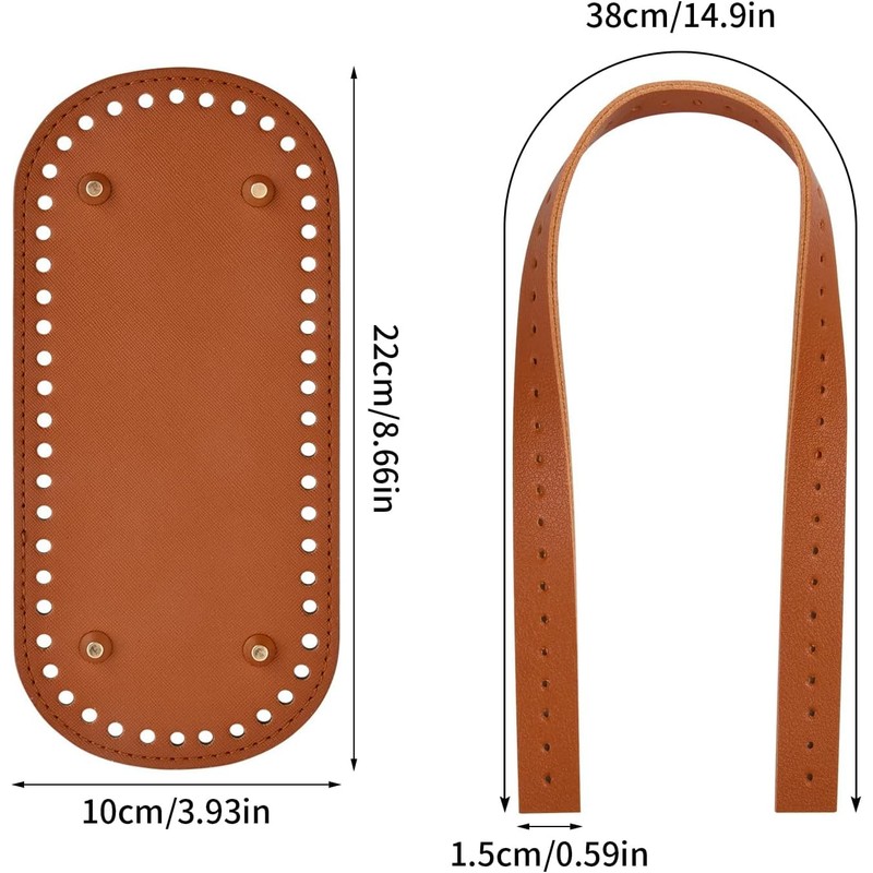Novocloud 3 Pcs PU Leather Bag Bases with 6 Pcs