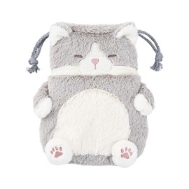 Ribuha 37723-73 Drawstring Cat Positive Cat Bonito (Total Length: Approx. 7.9 inches (20 cm)) Cat Fluffy Accessory Storage 37723-73