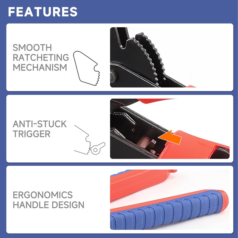 Wire Rope Crimping Tool with Ratchet, Ferrule Swaging Tool for