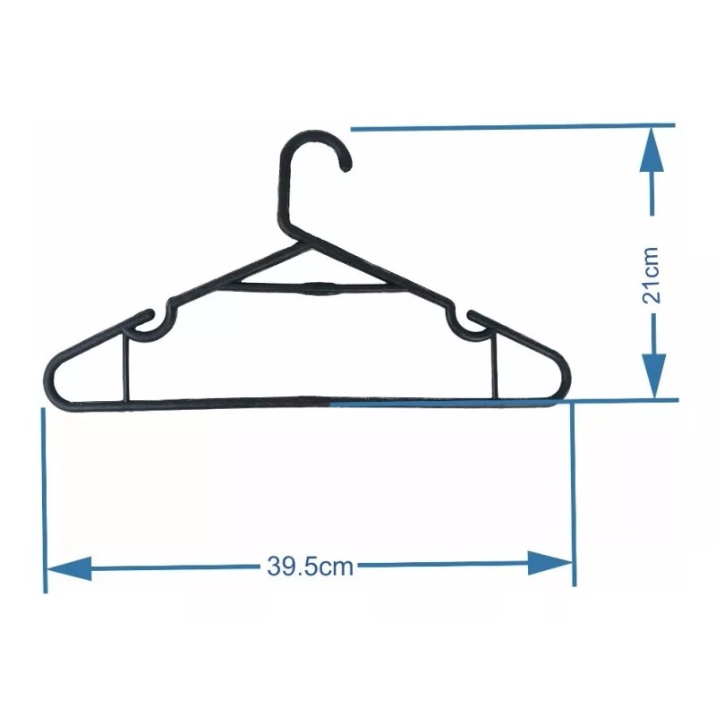 BP 10 Ganchos Para Ropa De Plástico Resistente Varios Colores