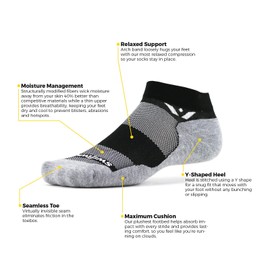 Swiftwick - MAXUS ONE, Ankle Socks for Running, Black, Medium