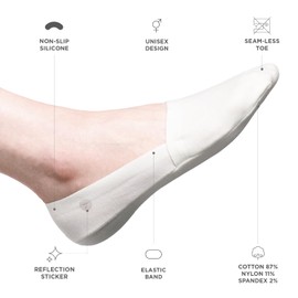 Storm Empire elago Unisex Premium No Show Socks Non Slip Flat Boat Line Skin Friendly Everyday Socks [3 Pairs] (Medium, Ivory)