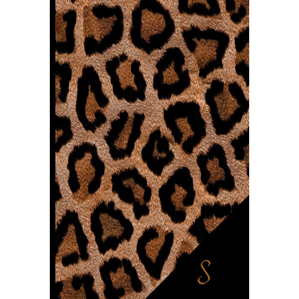 Notebook: Personalized Initial Letter “S” Monogram Journal | Leopard Pattern