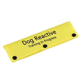 Funny Service Dog Leash Sleeve Dog Reactive Training In Progress Dog Leash Wrap With Alert Hanging ID Patch(Reactive Training-YE Sleeve)
