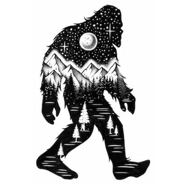 Sasquatch Sticker for Truck and Bigfoot Decals for Car or Jeep. Vinyl Dishwasher Safe Outdoor Decal
