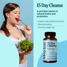 Mayfair Naturals 15 Day Cleanse Colon Detox (2 Pack), Dietary Supplement, 30 Capsules Each (60 Total), Natural Laxative for Constipation and Digestive Health Supplement