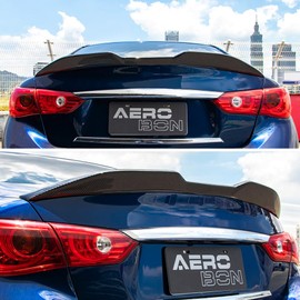 AeroBon Real Carbon Fiber Trunk Spoiler Compatible with 2014-2024 Infiniti Q50 Q50S Rear Spoiler (MP Style) Motorsport Performance